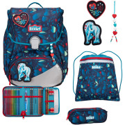 Scout Alpha LED Schulranzen-Set 4 tlg. White Unicorn