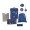 DerDieDas Schulranzen Set 5-tlg. Ergoflex Easy Deep Ocean 2023