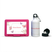 Brotdose + Trinkflasche Brotdose + Trinkflasche Schmetterling im Set