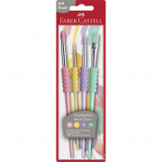 Faber-Castell Pinsel Faber-Castell Pinsel 481620 mit Softgriffstück Pastell - 4er-Set