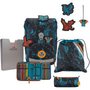 DerDieDas Ergoflex Easy LED Schulranzen Set 5-tlg. Dragon Moon