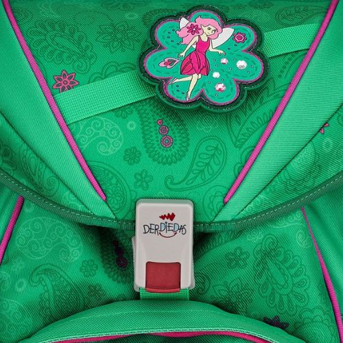 DerDieDas Schulranzen Exklusiv LED Paisley Green