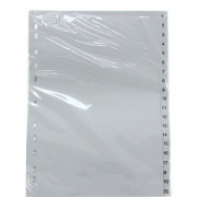 Register PP A4 1-20 Register PP A4 1-20 Zahlendruck BT522 297mm x 210/225mm