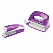 Leitz NeXXt WOW Set Mini-Heftgerät und -Locher Violett