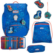 Scout Alpha Superflash Schulranzen-Set 4 tlg. Blue Dino