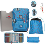derdiedas Schulranzen Set 5-tlg. ErgoFlex Easy Superflash Blue Ice
