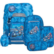 Beckmann Classic 22L Schulrucksack-Set 6-tlg. Blue Lightning